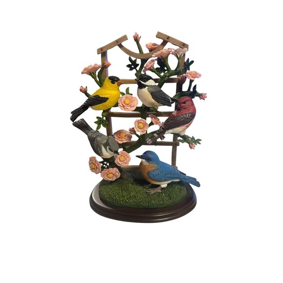 Danbury Mint "Spring Jewels" Josh Guge Songbirds Roses Goldfinch Robin Chickadee
